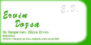 ervin dozsa business card